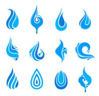Water Drops Icons and Design Elements