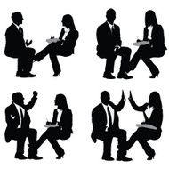 Silhouette of business couples N5