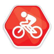 Red bicycle vector icon