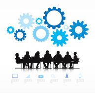 Vector of Silhouette Business Teamwork N2