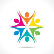 colorful teamwork or unity icon design