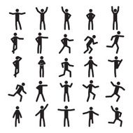 People poses icons set N2
