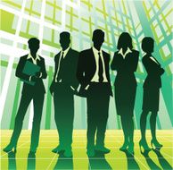Business Team in Green