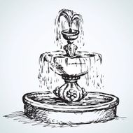Old fountain Vector drawing N2
