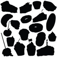 Vector silhouettes of various baking