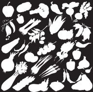 vector silhouette of different vegetables