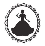 princess in a magnificent dress retro frame