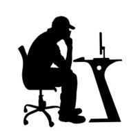 Vector silhouettes of man N35