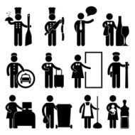 People Hotel Restaurant Job Pictogram