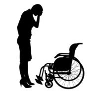 Vector silhouette of a woman N1119