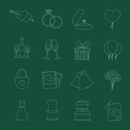 set of wedding icons N4