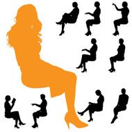 Vector silhouette of a woman N1120