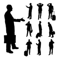 Vector silhouette of businessman N12