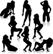 Female Stripper Sillhouettes