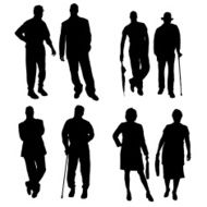 Vector silhouette of a people N121