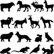 Country farm animal silhouettes