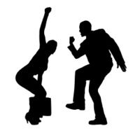 Vector silhouette of businesspeople N2