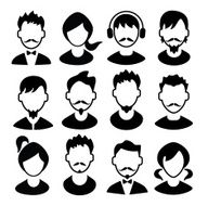 Hipster style avatars User icons Vector illustration