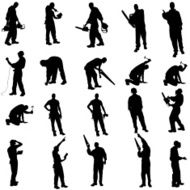 Vector silhouette of a people N122