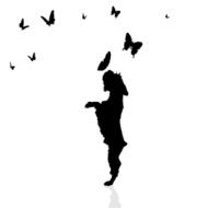 Vector silhouette of a dog