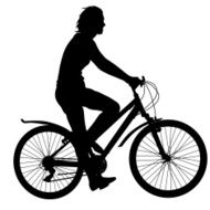 Silhouette of a cyclist male