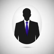 Male person silhouette Profile picture whith blue tie N2