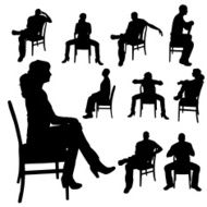 Vector silhouette of a woman N1126