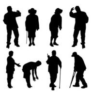 Vector silhouette of old people N46