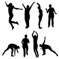 Vector silhouette of a woman N1129