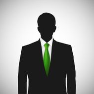 Unknown person silhouette whith green tie N2