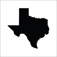 Texas black vector map flat design