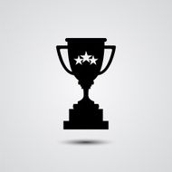 Trophy cup silhouette vector icon Champions Cup icon vector