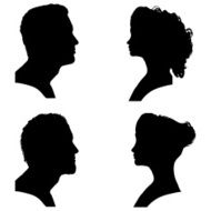 Vector silhouettes people N14