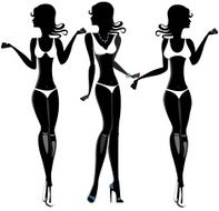 Black Woman in a Swimsuit set Silhouette Stock Vector N2