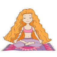 Woman in yoga lotus position