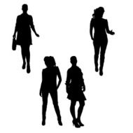 Vector silhouette of businesswoman N50