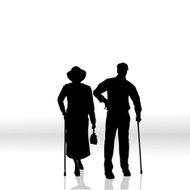 Vector silhouette of couple N187