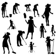 Vector silhouette of the woman N32