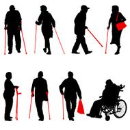 Silhouette of disabled people N2