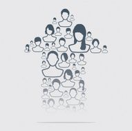 Group of people on the up