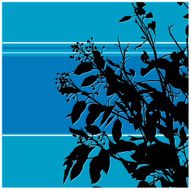 Blue silhouette floral plant
