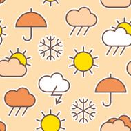 Seamless pattern of weather symbols