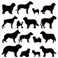 Dog Breeds Silhouette Set