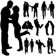 Vector silhouette of the couple N2