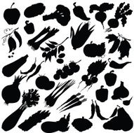 vector silhouette of different vegetables N2