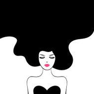 Vintage Fashion Woman with Long Hair N5