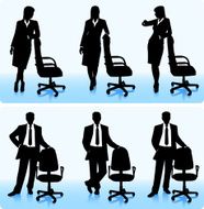 Businessmen with chair