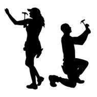 Vector silhouette of a people N126