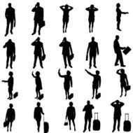 Vector silhouette of business people N19