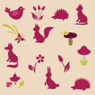 Retro forest animals